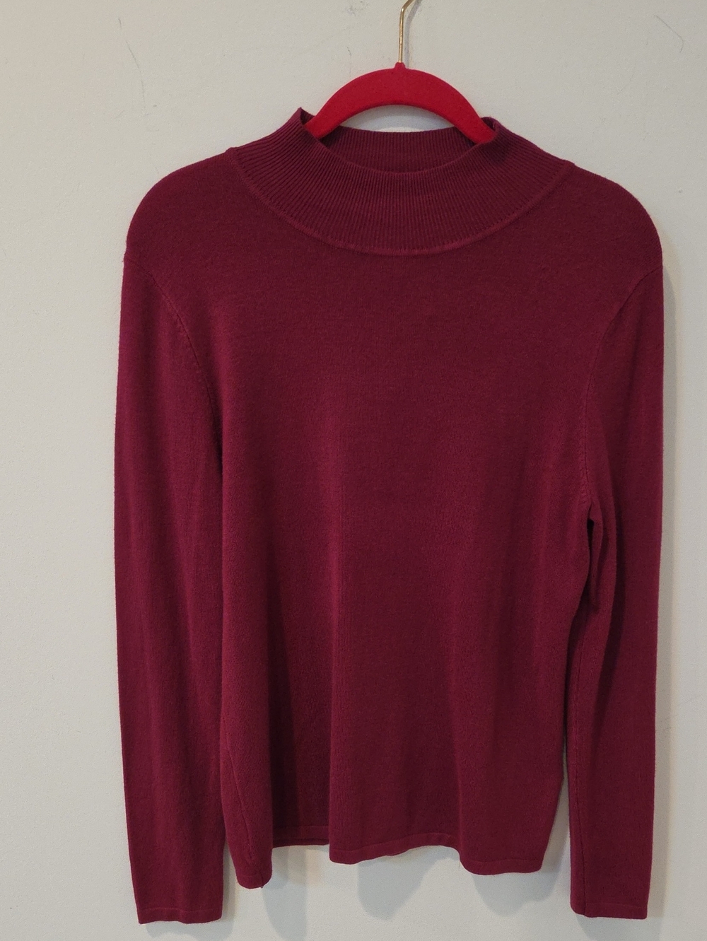 Philosophy Ribbed Mock Neck Sweater - Burgundy Petite Medium NWT
